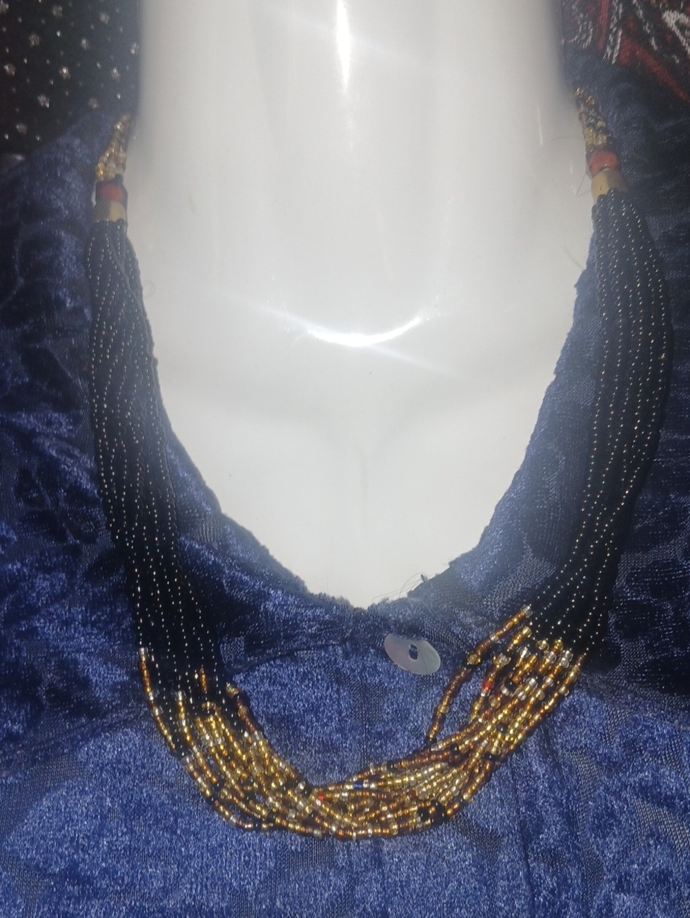 Earth Tone Beaded Multi-Strand Necklace